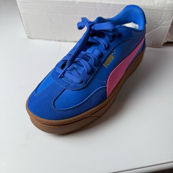 Puma Women's Club Era Platform Sneaker Sneakers in Blue and Pink, size 9.5 - Picture 5 of 8